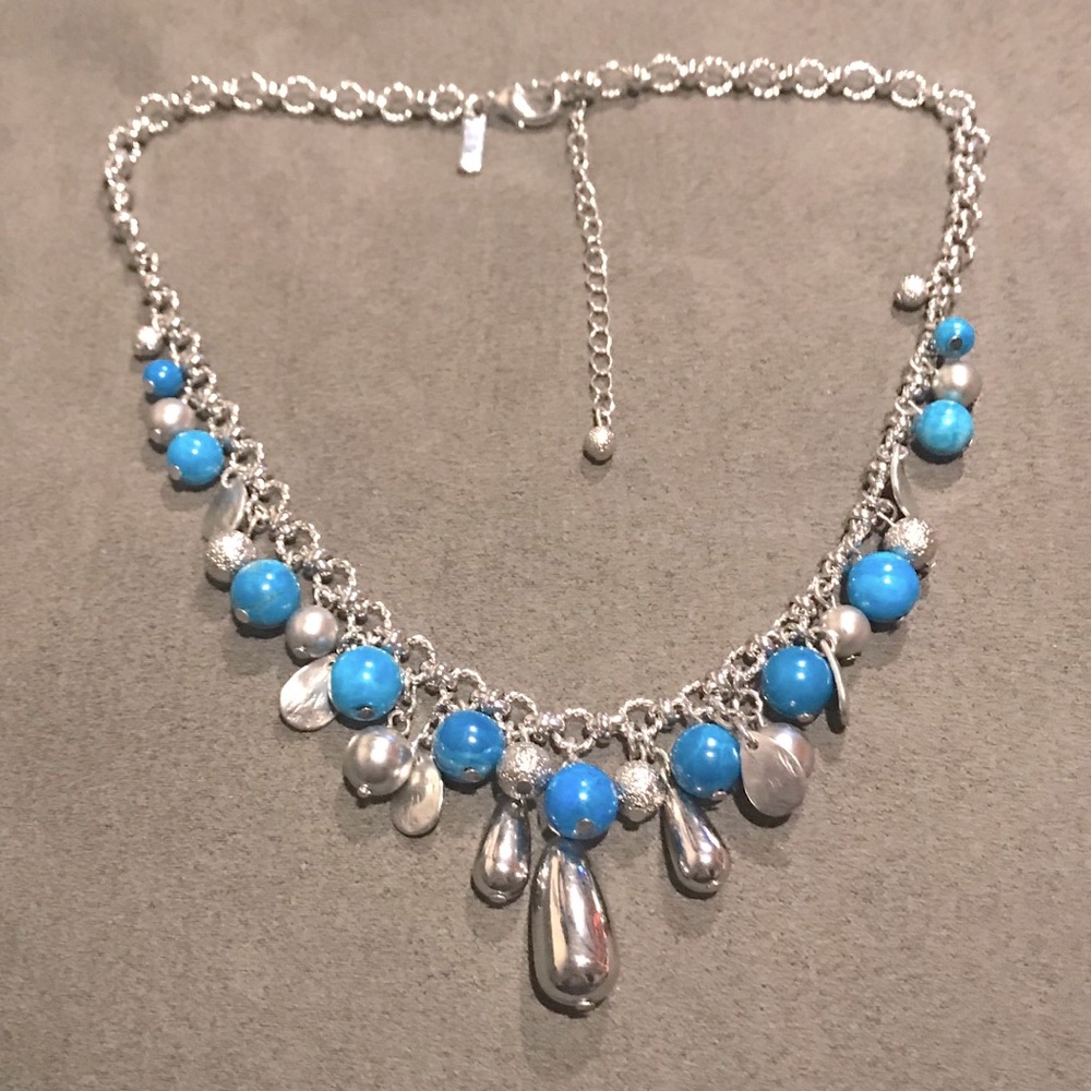 WHBM Semi-precious Howlite Short Necklace NWOT